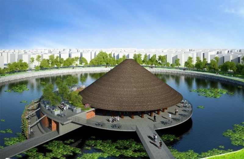 Nhà tre lớn nhất Việt Nam - Trung tâm hội nghị Tre Việt trên hồ Tịnh Đế Liên