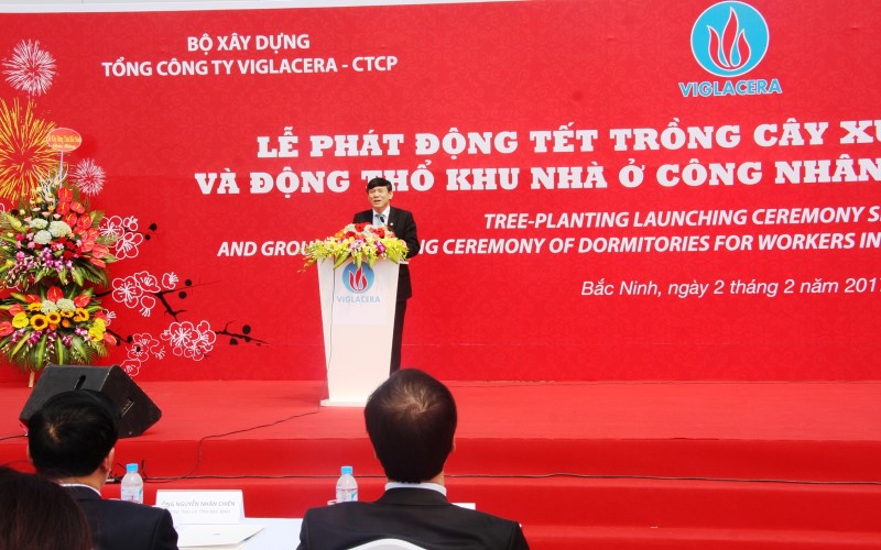 Ông Nguyễn Tiến Nhường – Phó chủ tịch Thường trực UBND Tỉnh Bắc Ninh phát biểu đánh giá cao sự quyết tâm của Viglacera trong vai trò là nhà tiên phong trong lĩnh vực Nhà ở xã hội.