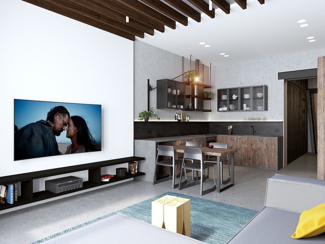 Thêm một mẫu phòng khách với phong cách này.
