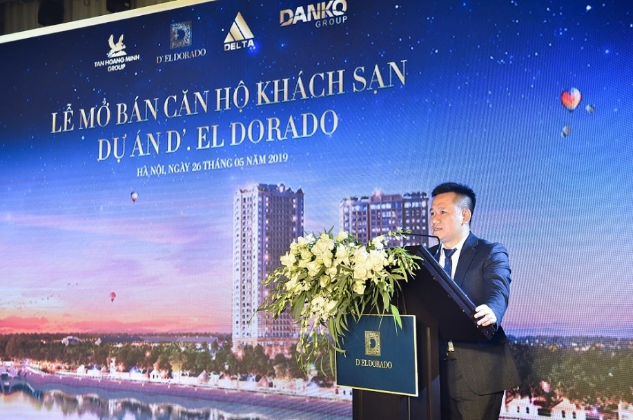 Hàng trăm giao dịch thành công tại lễ mở bán dự án D’. El Dorado Đại diện Chủ đầu tư Tân Hoàng Minh phát biểu tại buổi lễ