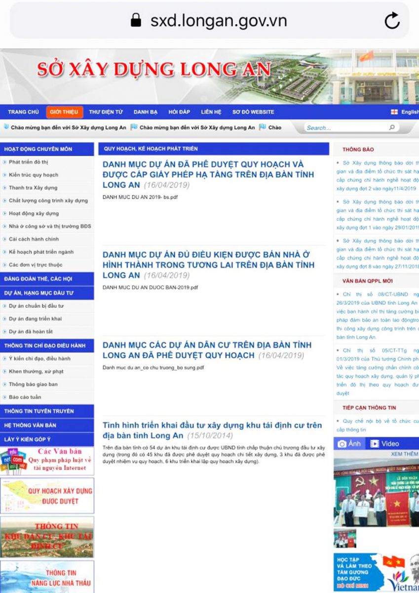 Người dân có thể truy cập vào website của Sở Xây dựng để tìm hiểu danh sách tính pháp lý của các dự bất động sản về nhà ở, đất ở