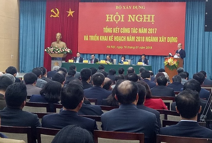 Ông Nguyễn Trần Nam phát biểu và đề xuất kiến nghị tại Hội nghị Tổng kết năm 2017 và Triển khai kế hoạch năm 2018 Ngành Xây dựng.