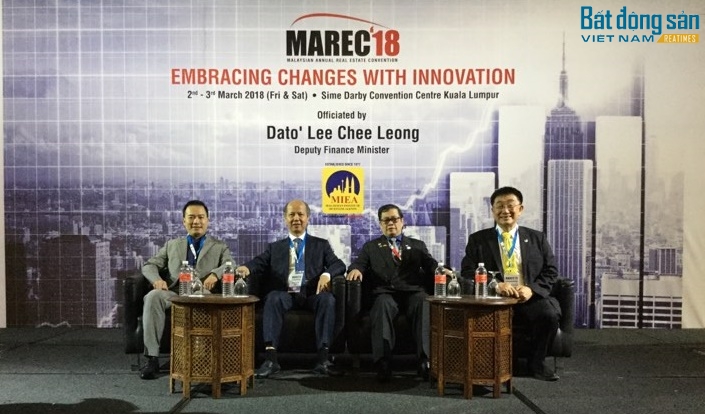 Lãnh đạo VNREA tham dự Hội nghị Bất động sản Malaysia 2018 Chủ tịch Hiệp hội Bất động sản Việt Nam Nguyễn Trần Nam và lãnh đạo các nước tham dự Hội nghị.