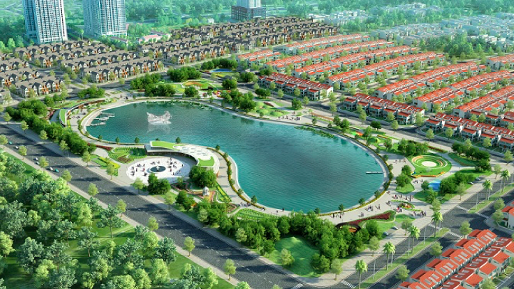 Phối cảnh không gian xanh của hồ Bách Hợp Thủy rộng 12ha.