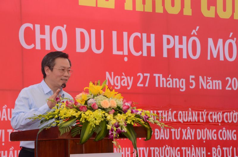 Tổng thư ký Hiệp hội BĐS Việt Nam Trần Ngọc Quang phát biểu, chúc mừng chủ đầu tư và UBND tỉnh Lào Cai.