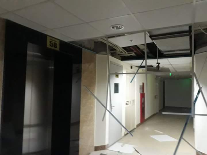 Hiện trường sự việc trần nhà chung cư Gemek Tower đổ sập ngày 6/6.