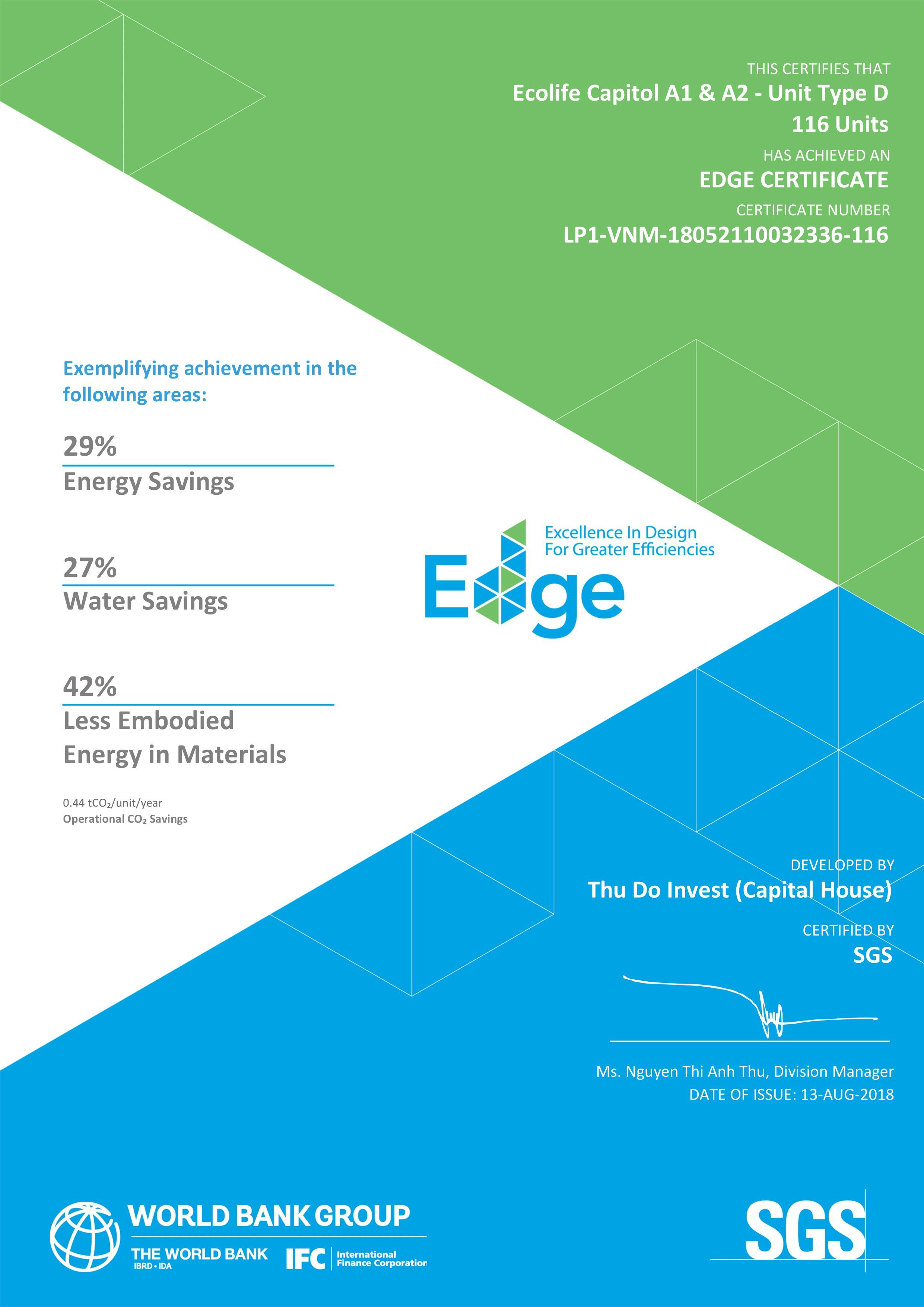 Chứng chỉ EDGE final (Giai đoạn hoàn công)