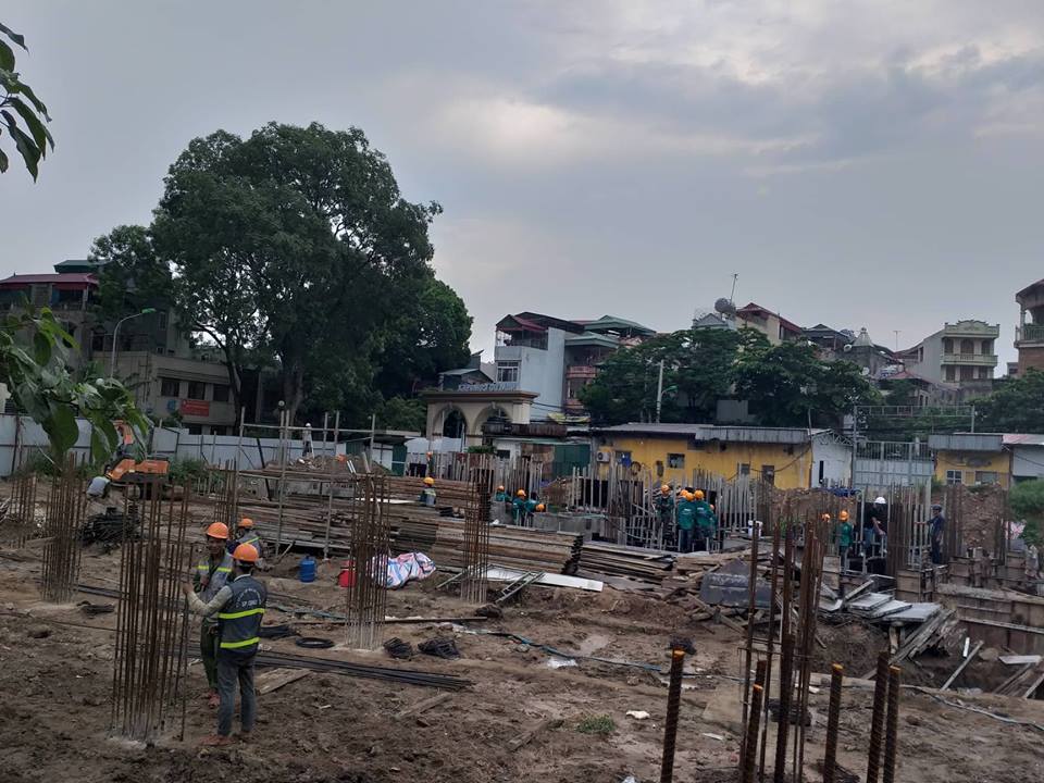 Ngày 18/7, dự án vẫn đang được thi công phần móng. Ảnh Huyền Thương
