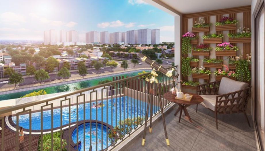 Hinode City có độ rộng hành lang căn hộ 2m, sảnh chờ thang máy rộng tối thiểu 2,6m, logia rộng tới 1,2m.