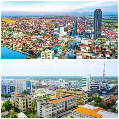 TP. Hà Tĩnh (trên) và TP. Bến Tre (dưới)