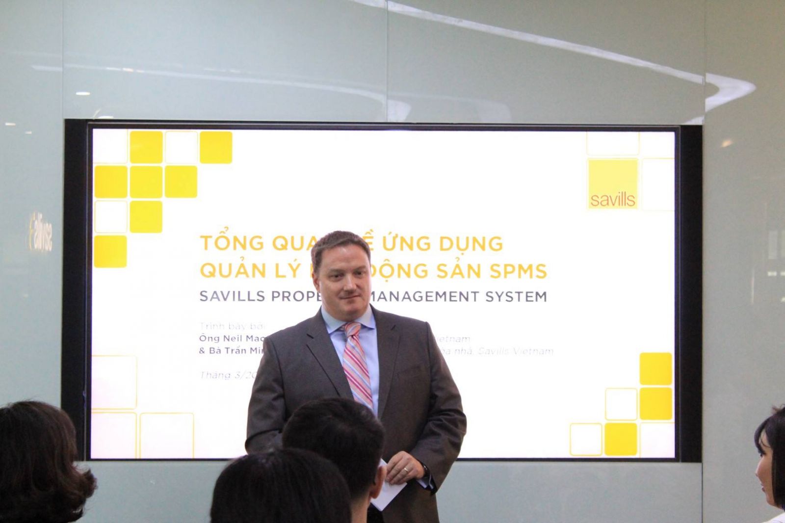 Ông Neil MacGregor, Tổng Giám đốc Savills Việt Nam phát biểu tại buổi ra mắt ứng dụng SPMS