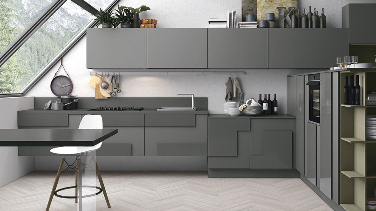 Mẫu thiết kế nội thất phòng bếp tông màu xám ấn tượng | Reatimes.vn